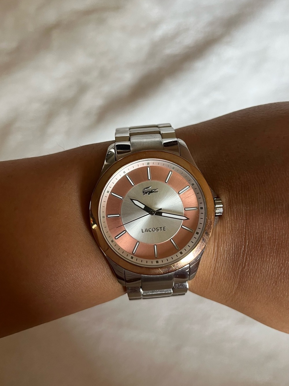 Lacoste Two-Tone Rose Gold and Silver Dial Wristwatch